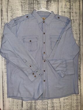 Tre Vero Light Blue Men's Button-Down Casual Shirt